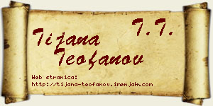 Tijana Teofanov vizit kartica